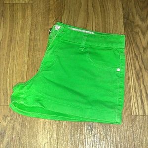 Green summer shorts
